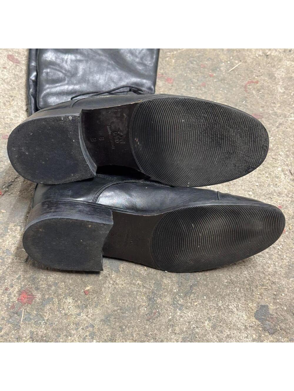 Vintage Black Lace-Up Leather Riding Boots - Picture 3 of 7